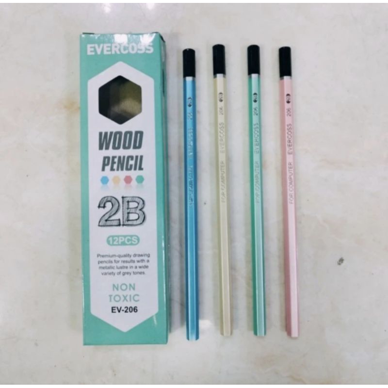 

Pensil serut Evercoss pastel EV-206 2B (12pcs)