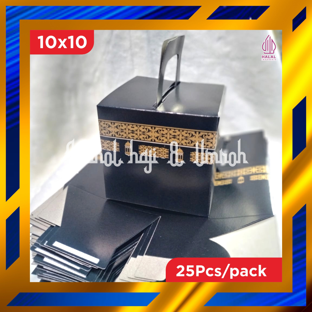 

iDk90 Dus Model Ka'bah 25pcs/pack l Box Dus Kabah Hitam Oleh Oleh Haji Dan Umrah