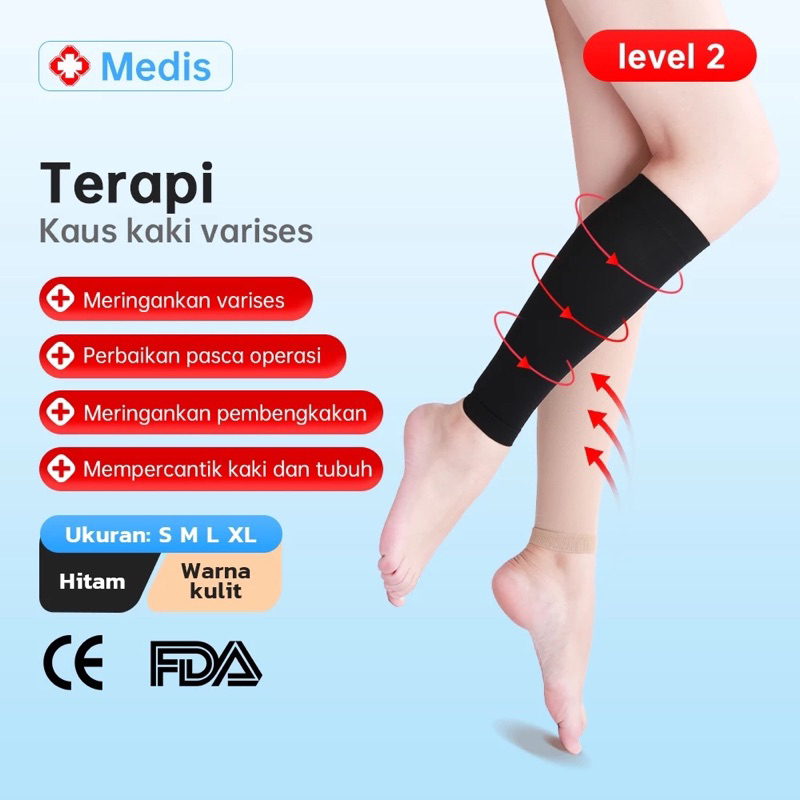Kaos Kaki Kompresi Stoking Varises Pendek Pria Wanita / Medical Compression Stocking Cofoe untuk kak