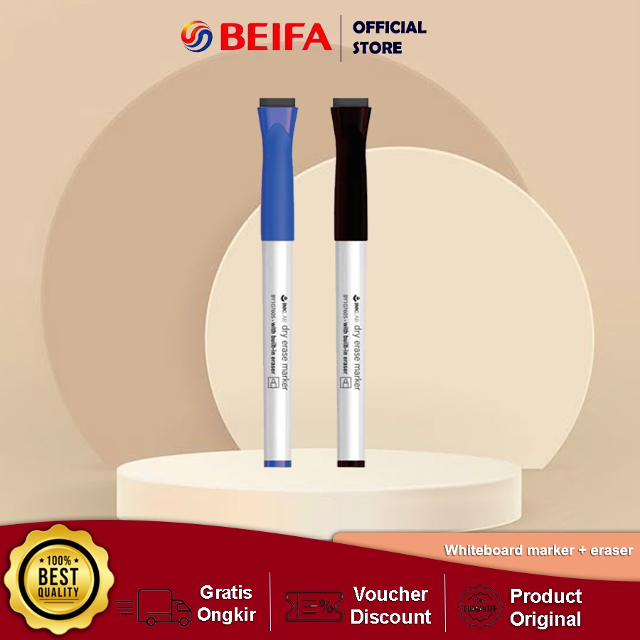 

Beifa Whiteboard Marker / Dry Eraser / Spidol Papan Tulis Ujung Penghapus BY703