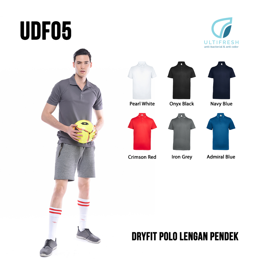 Kaos Polo Dryfit Ultifresh / Kaos Olahraga Crewneck Anti Bakteri dan Bau / Kaos Polo Berkerah
