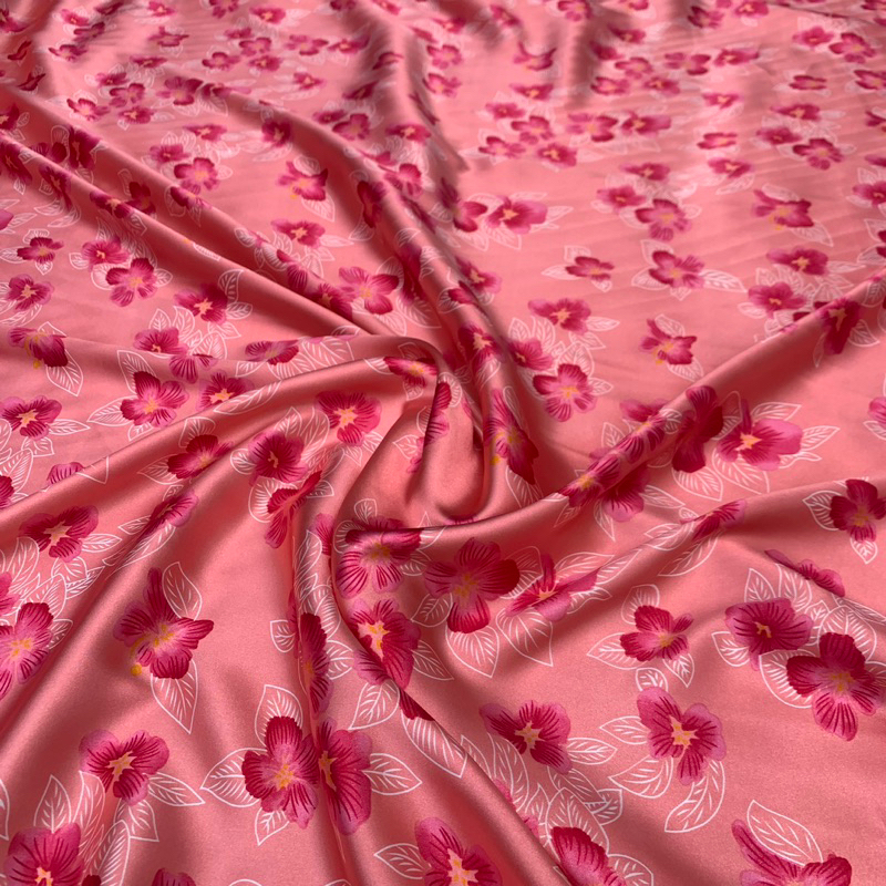 kain satin silk motif bunga - kain satin motif - kain satin premium - kain satin super motif