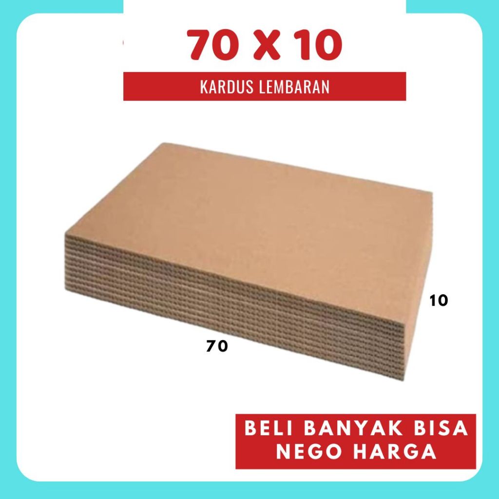 

Kardus Lembaran 70x10 / 60x10 / 50x10 / 40x10 Sheet Polos Single Wall Packing Karton Coklat Warna Packing