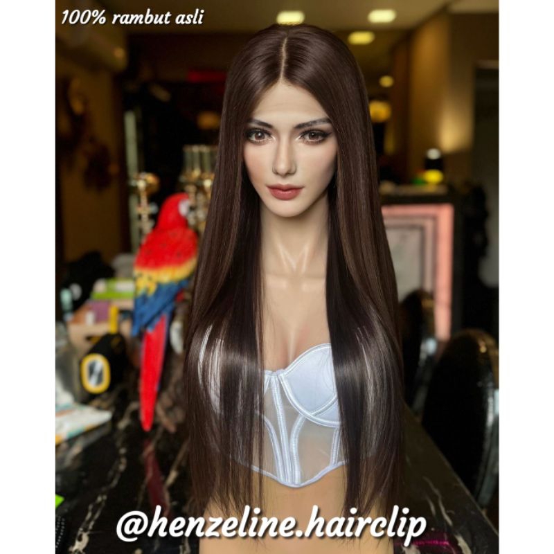 LACE WIG 100% RAMBUT ASLI / HUMAN HAIR / BEBAS UBAH BELAHAN FREE STYLING 70CM