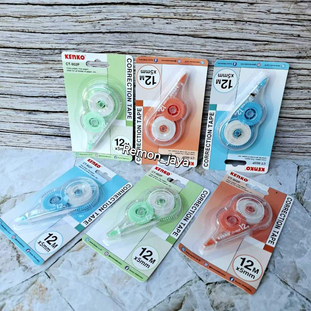

ISI 3-6- PCS TipeX Correction Pen Tape Kertas - Kenko CT-902P