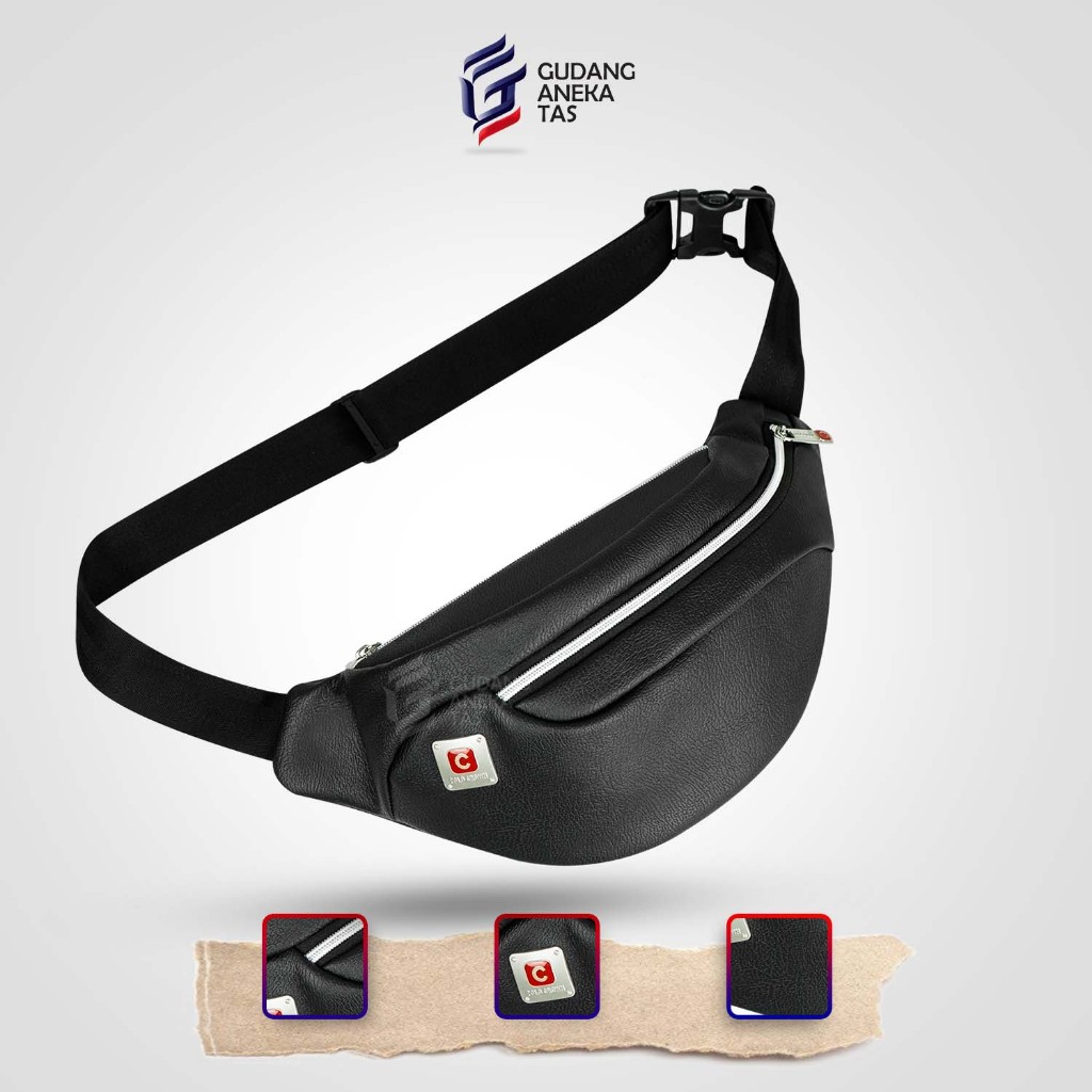 Tas Selempang Polo Crown Original Import Slempang Kulit Slempang Pria Anti Air Waist Bag Terbaru