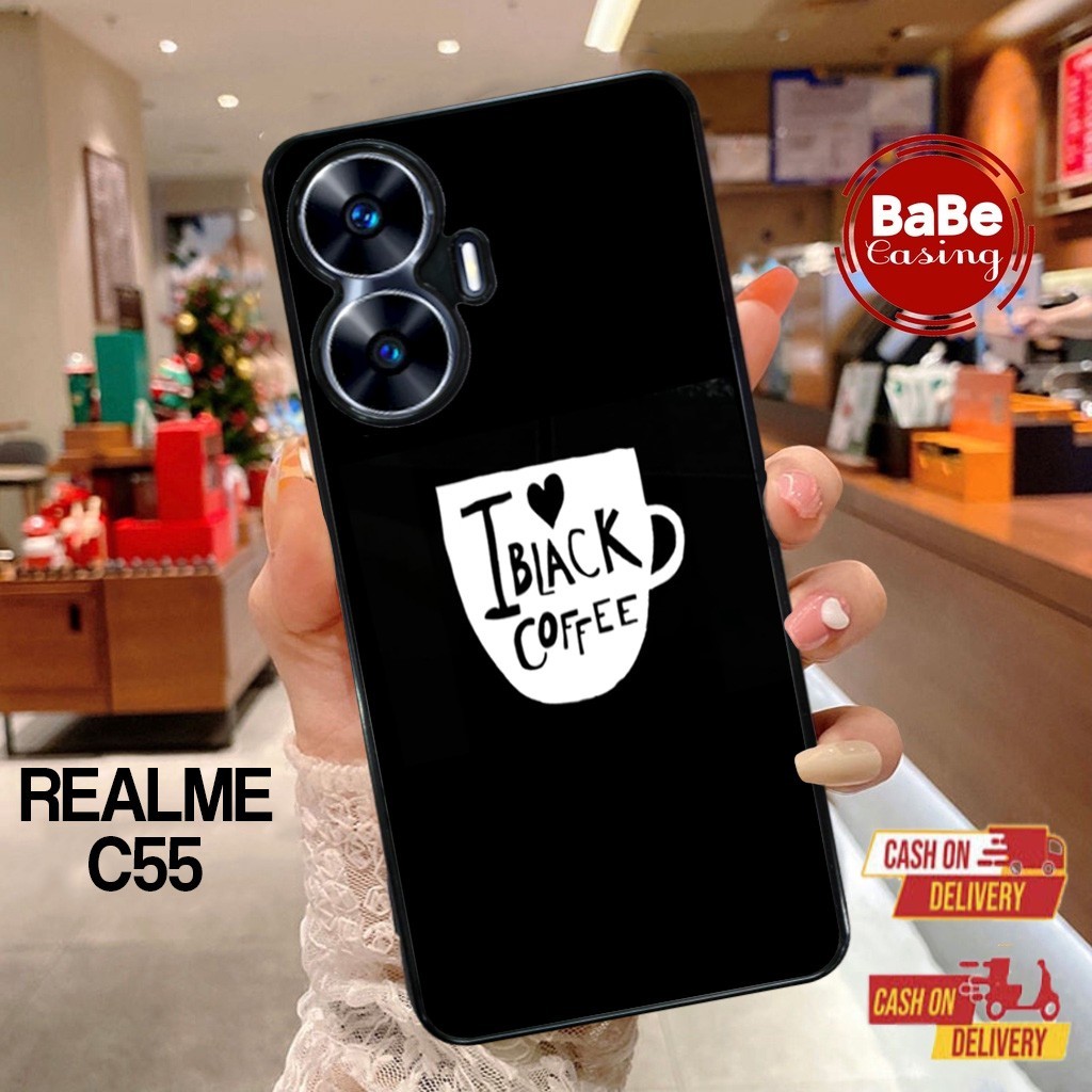Case Realme C55 Terbaru Kopi  Terlaris Termurah Casing Realme C55 Hardcase Softcase Premium Glosy