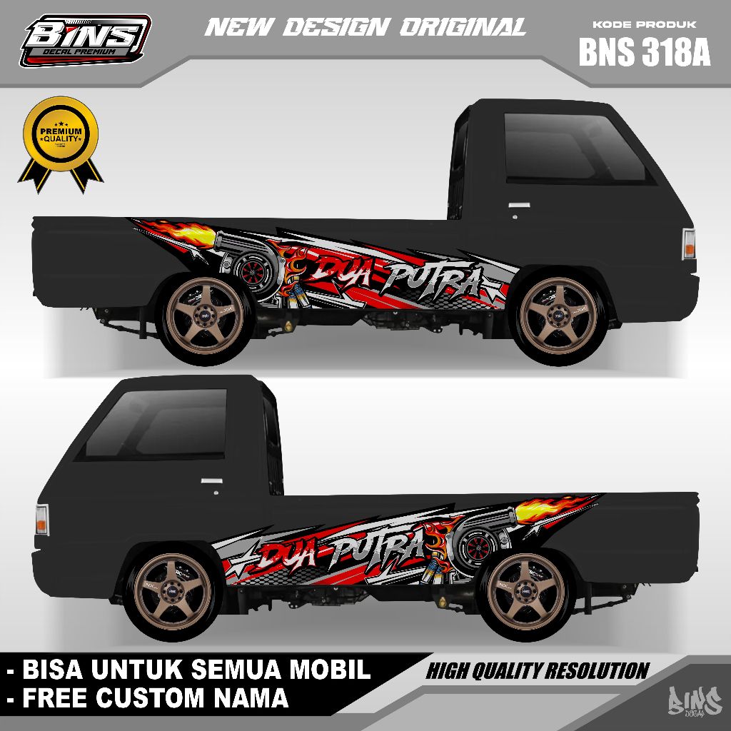 BNS318-STIKER DECAL MOBIL MEGA CERRY FUTURA GRANDMAX L300 APV PICKUP GRATIS CUSTOM NAMA