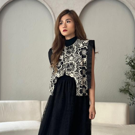 Maureen  Vest - Vest Wanita Floral - Rompi Wanita Vest Kekinian