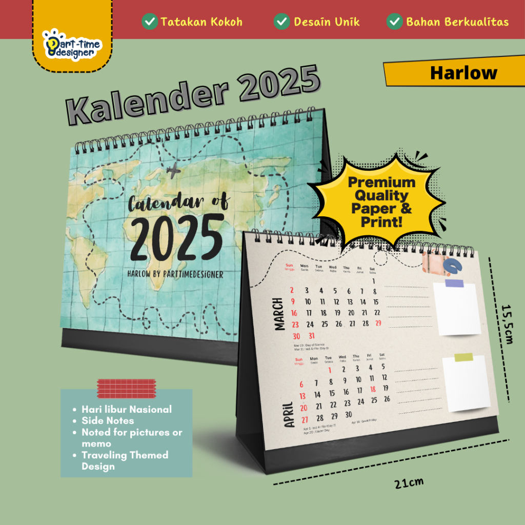 

HARLOW - Kalender 2025 Travelling Calendar