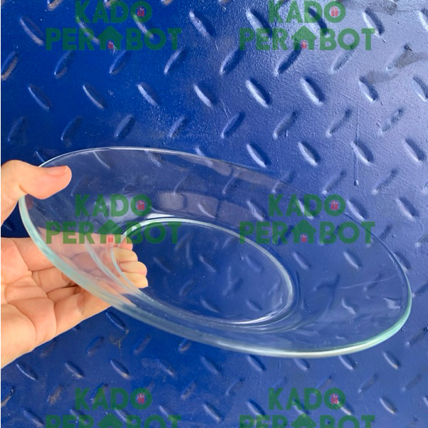 Piring Kaca Polos - Piring Jumbo Kaca Beling Estetik - Piring Makan Besar Estetik