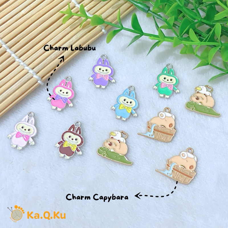 10PCS CHARM ENAMEL EPOXY LABUBU SANRIO CLOVER DANDELION DAISY
