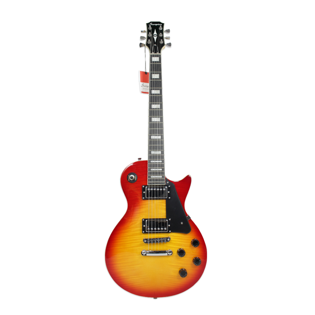 Gitar Elektrik Merk Scorpion ORIGINAL Tipe LP 610 Sunburst Model Les Paul Listrik LesPaul LP610 Mura