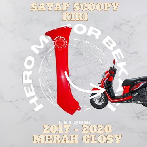 cod - cover sayap samping kiri L scoopy k93 donat esp 2018 2019 merah glosy non ori