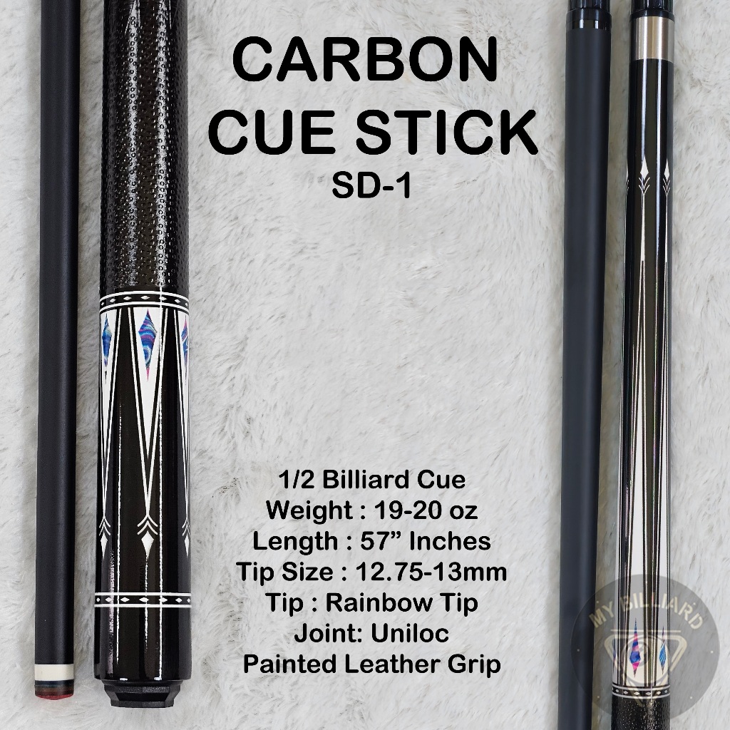 Carbon Cue SD-1 Stick Billiard 13mm - Stik Billiar Cue Karbon Graphite