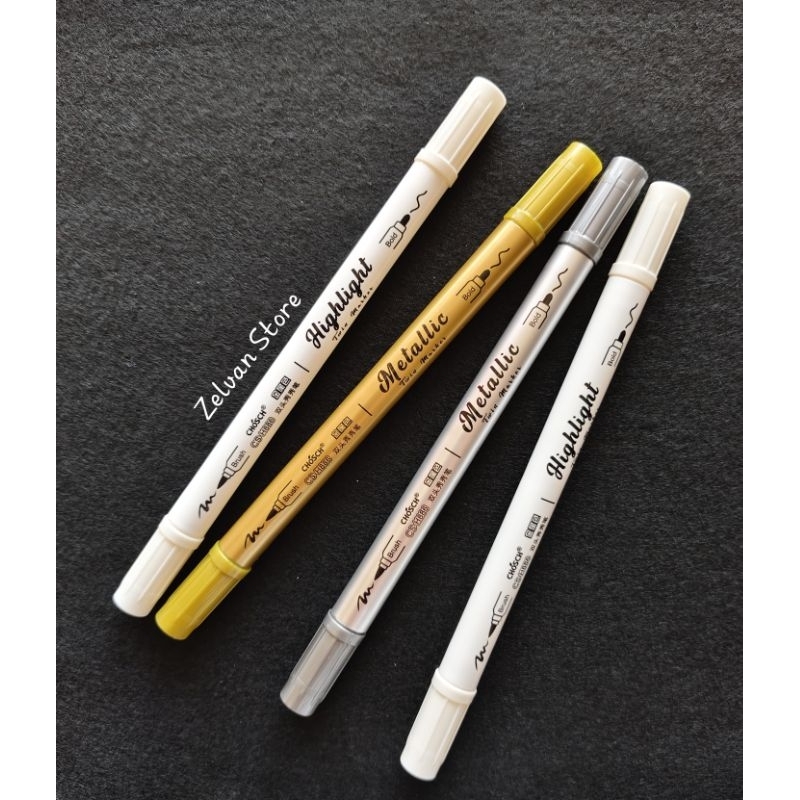 

Double Sided Brush Pen Metallic (set)