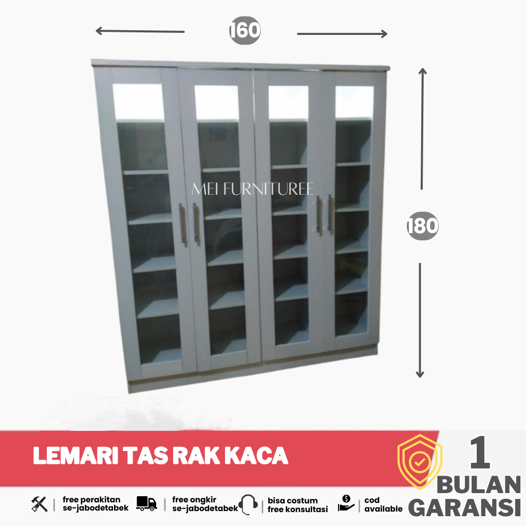Lemari tas pintu 4 minimalis modern - Rak susun pajangan tas