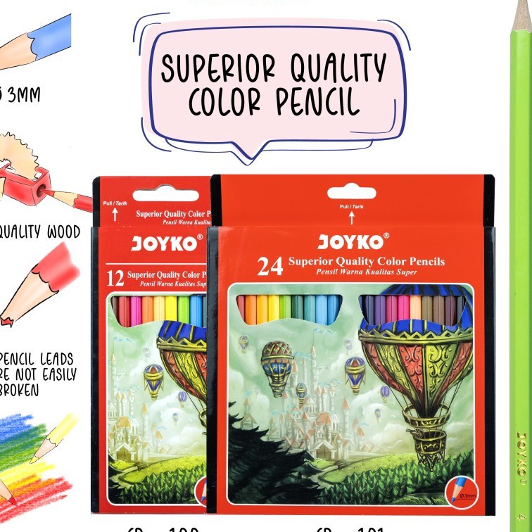 

KP8 Pensil Warna Joyko 24 Warna Warna ior Colour CP11