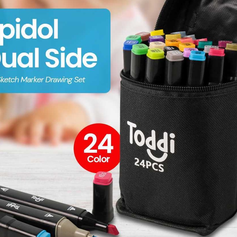 

KP8 Spidol Dual Side Fine Art Brush Art Marker Set 1 and 6mm Tip