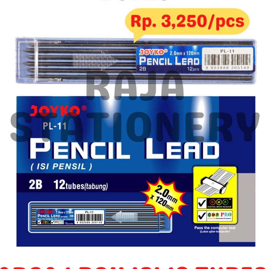 

HJ6 JOYKO PENCIL LEAD 2mm 2B ISI PENSIL MEKANIK 2 Joyko PL11 12PCS