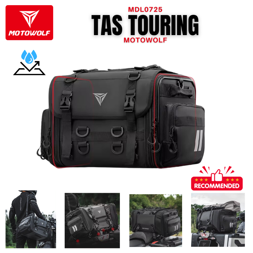Motowolf Tail Bag Motor Tas Motor Belakang Travel Bag Waterproof