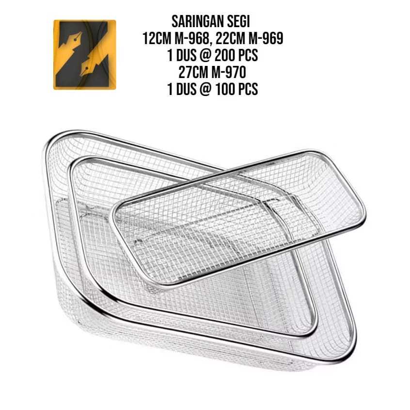 Peniris Gorengan / Tirisan Segi Lubang Stainless / Saringan Segi Stainlees / Tirisan Minyak Goreng