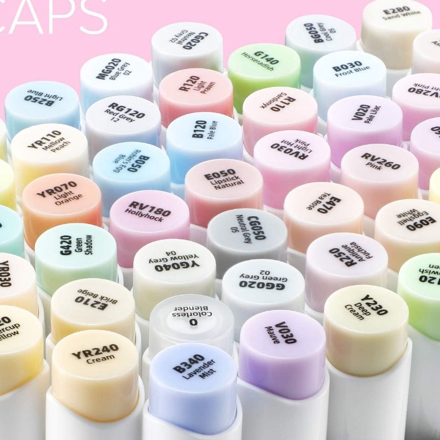 

KF7 Ohuhu warna PASTEL sketch Marker Brush Tip Chisel Brush Tips satuan