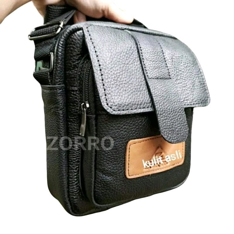 tas kulit pria tas selempang cowok tas kulit pria bahan kulit sapi