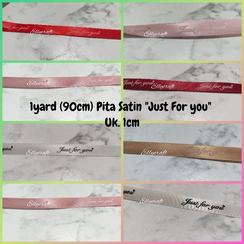 

1yard (90cm) Pita Satin "Just For You" 1cm/Pita Kado/Pita Hampers