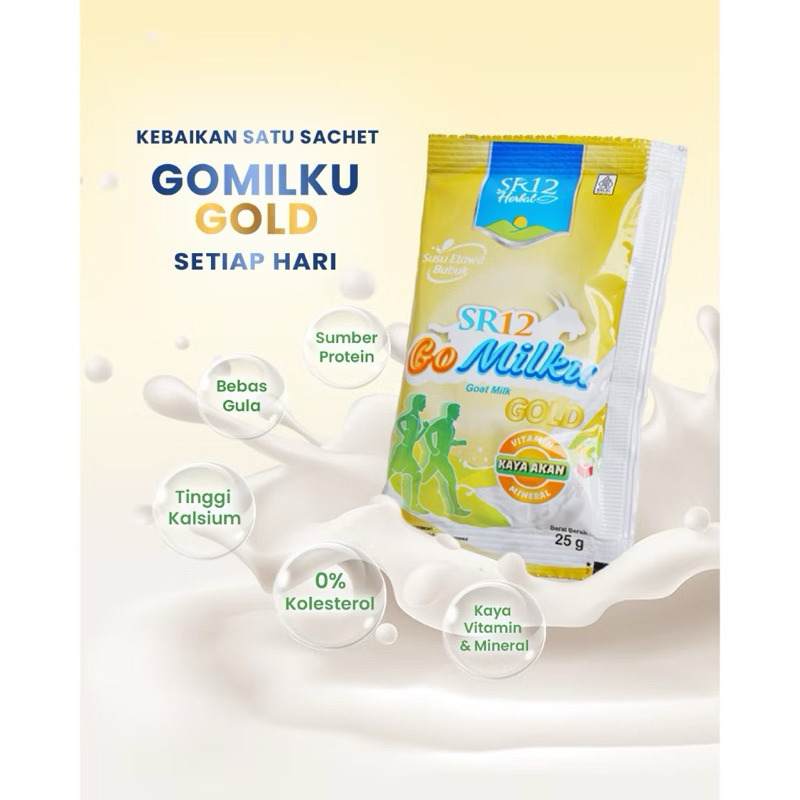 

Gomilku Gold SR12 Kemasan Sachet Non Gula Non Kolesterol- Susu Kambing Etawa Rempah Bawang Putih Jahe Tinggi Kalsium- Obat Nyeri Sendi Sakit Tulang Lutut- Go Milku SR12 padang