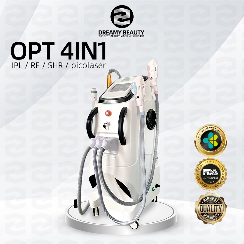 IPL laser hair removal OPT 3in1 SHR + laser picosecond + RF  Picolaser Ndyag laser penghapus tato pe