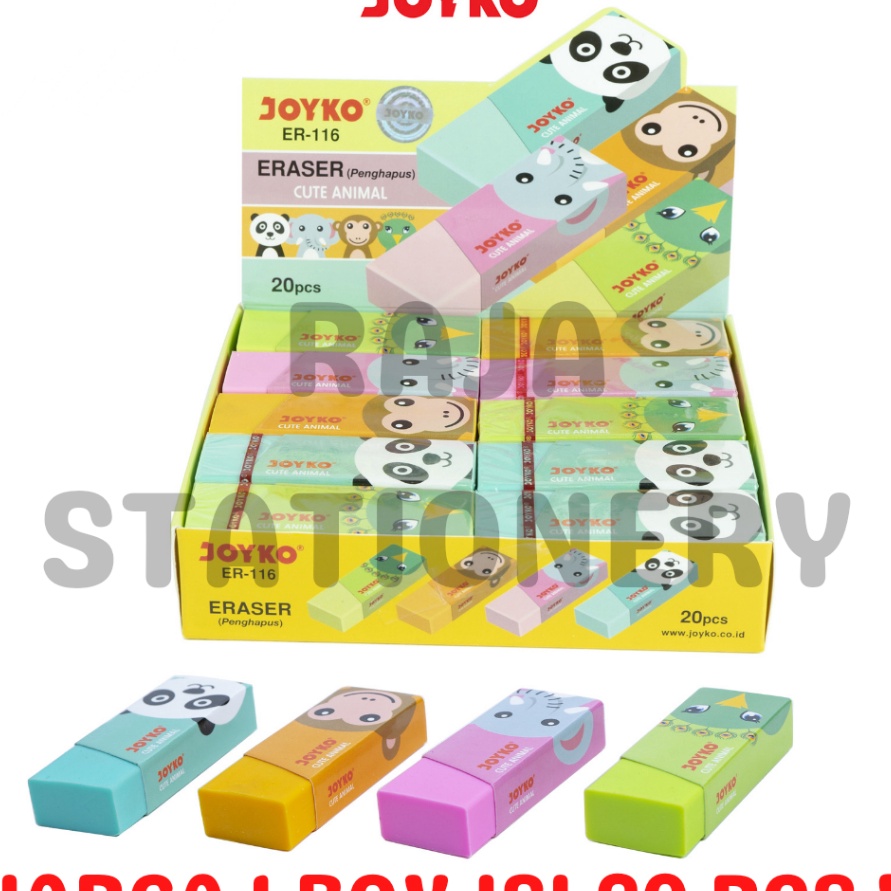 

Boom JOYKO ERASER KID PENGHAPUS JOYKO MOTIF HEWAN LUCU ER116 2PCS