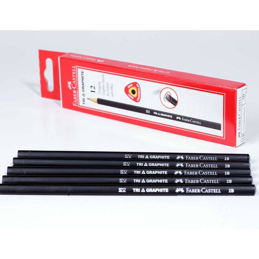 

KI3 Pensil 2B Tri Graphite Faber Castell Tri Graphite Pencil 2B 1 Pack Isi 12 Pcs