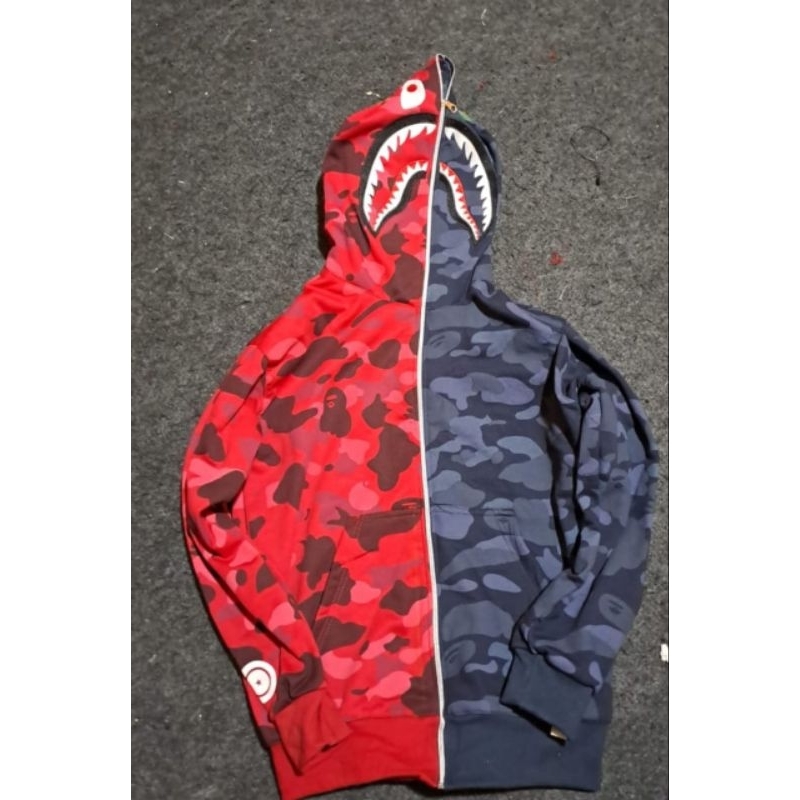 HOODIE ZIPPER BAPE MERAH NAVY CAMO MIRROR