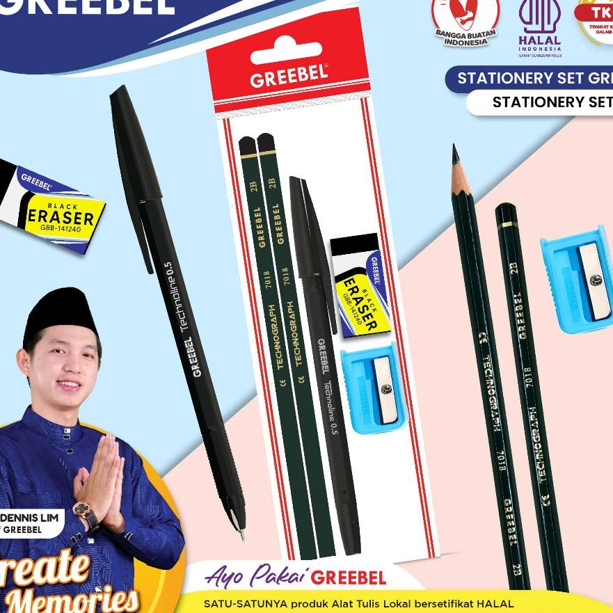 

Kilat GREEBEL Pensil Pulpen Set Alat Tulis Anak Sekolah STATIONERY SET 2181 Stationery Set Alat Tulis