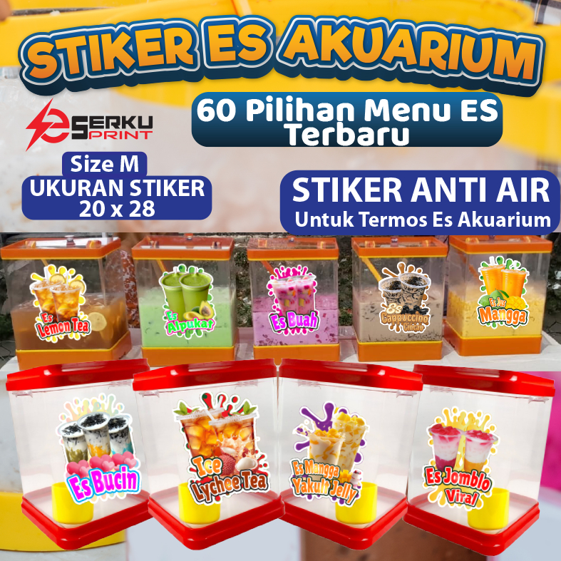 

Stiker Es Aquarium Stiker Termos Es Stiker Kaca Etalase Jualan Stiker Anti Air Ukuran 20x28 cm Size M Model Baru Banyak Pilihan Es