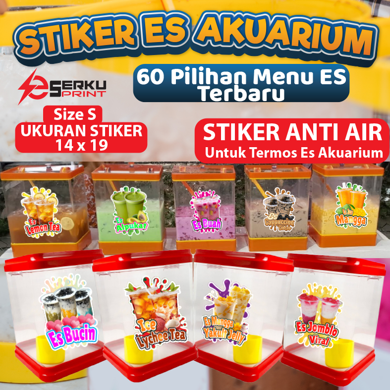 

Stiker Es Aquarium Stiker Termos Es Stiker Kaca Etalase Jualan Stiker Anti Air Ukuran 14x19 cm Size S Model Baru Banyak Pilihan Es