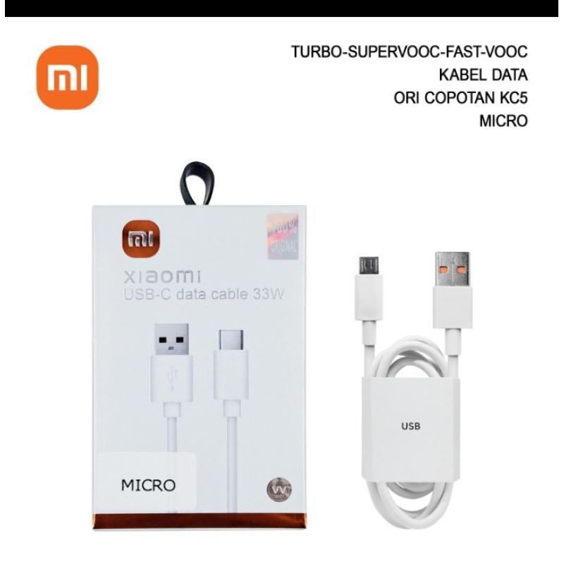 KABEL CHARGER / CASAN HP XIAOMI ORI COPOTAN VOOC FAST MICRO USB