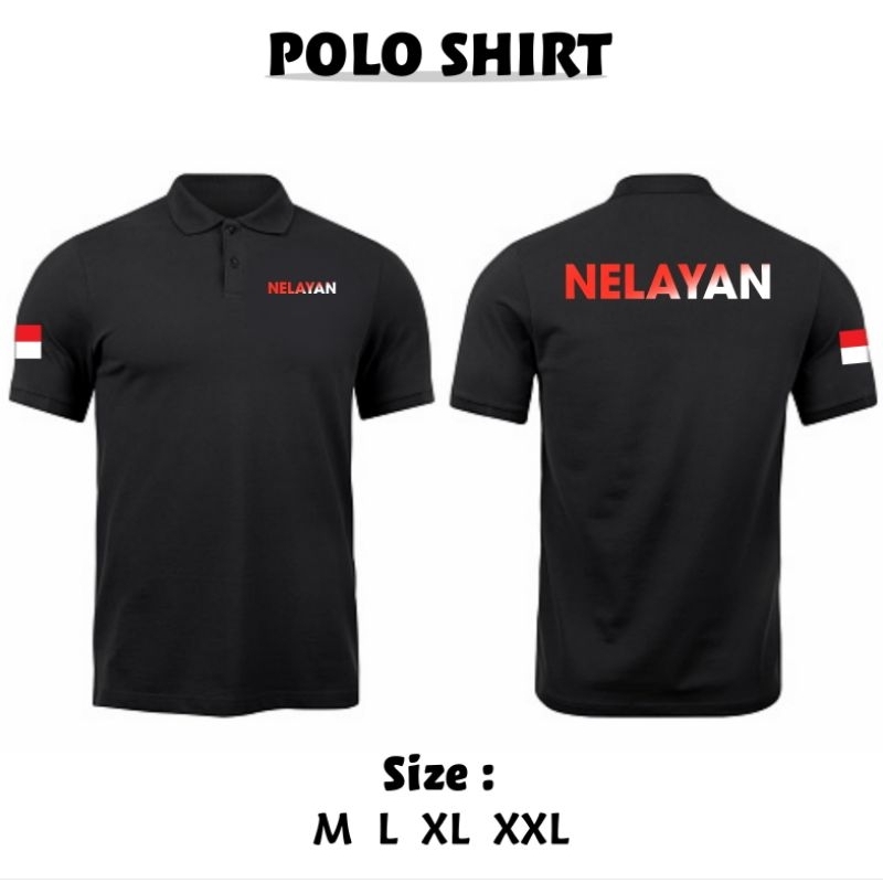 POLO KERAH NELAYAN MERAH PUTIH GRADASI