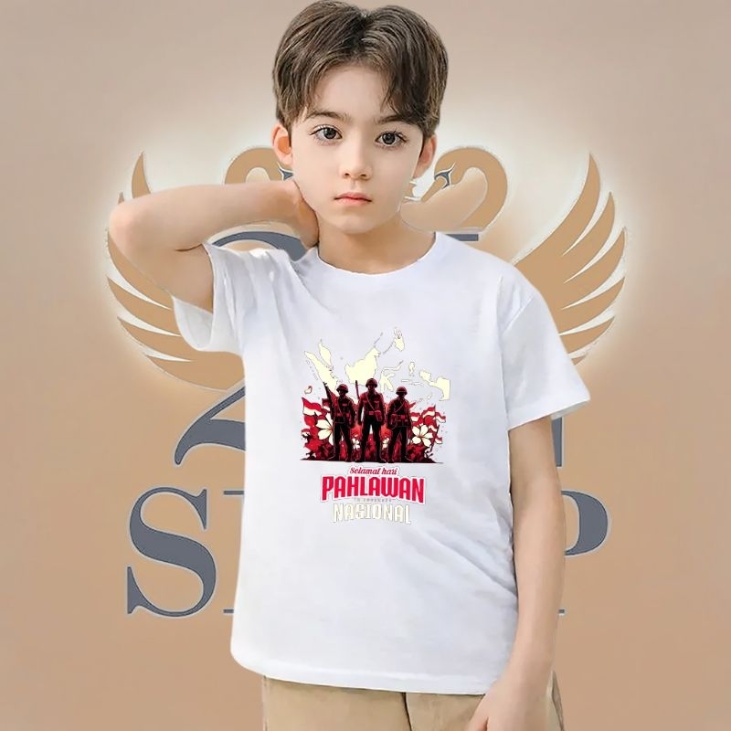 2Lshop Kaos Anak / Hari Pahlawan / Atasan Kaos Edisi Hari Pahlawan Nasional Anak-anak Baju Anak Tang