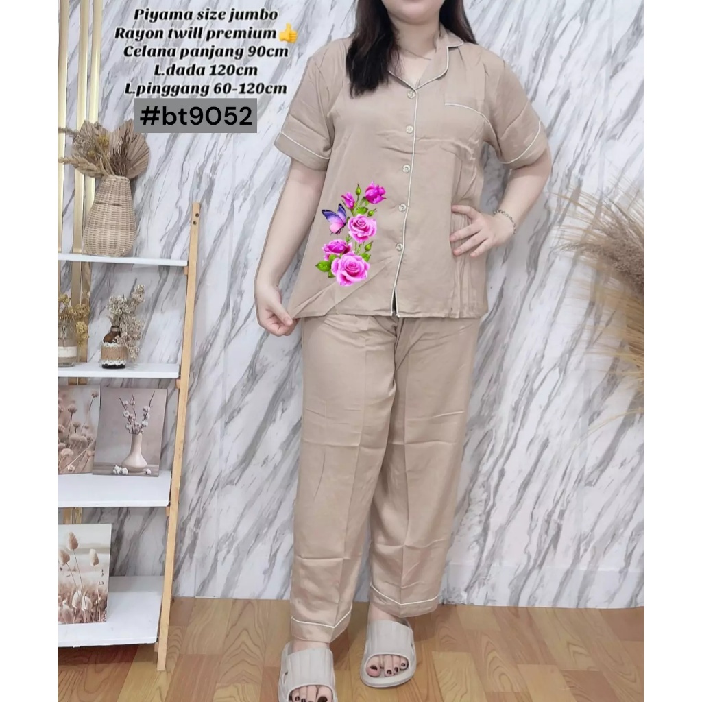 Setelan Piyama Celana Panjang / Baju TIdur Wanita / Piyama Rayon Twill