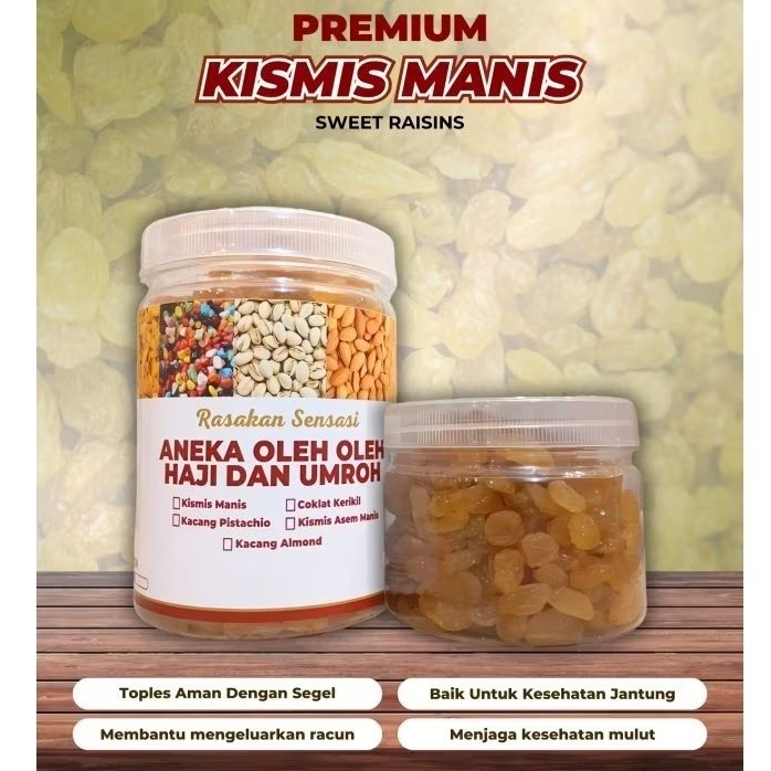 

Kismis Manis dan Kismis Asam Manis 250 gram dan 500 gram oleh-oleh Haji dan Umroh