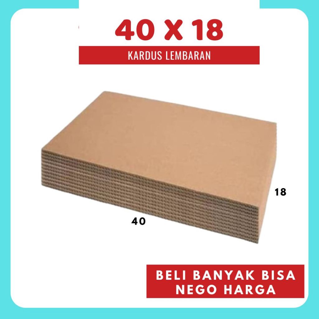 

Kardus Lembaran 40x18 / 40x15 Sheet Polos Single Wall Packing Karton Coklat Warna Packing