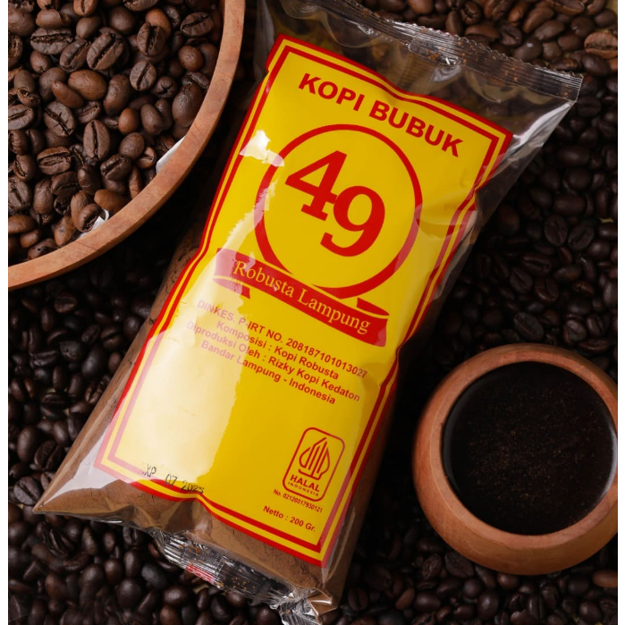 

Kopi 49 Asli Robusta Lampung Kemasan 200 Gram Kopi Bubuk