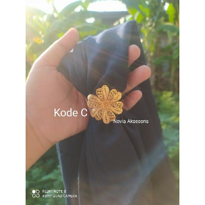 Ring Hijab Dubai Lapis Emas/Bros/Aksesoris Hijab/