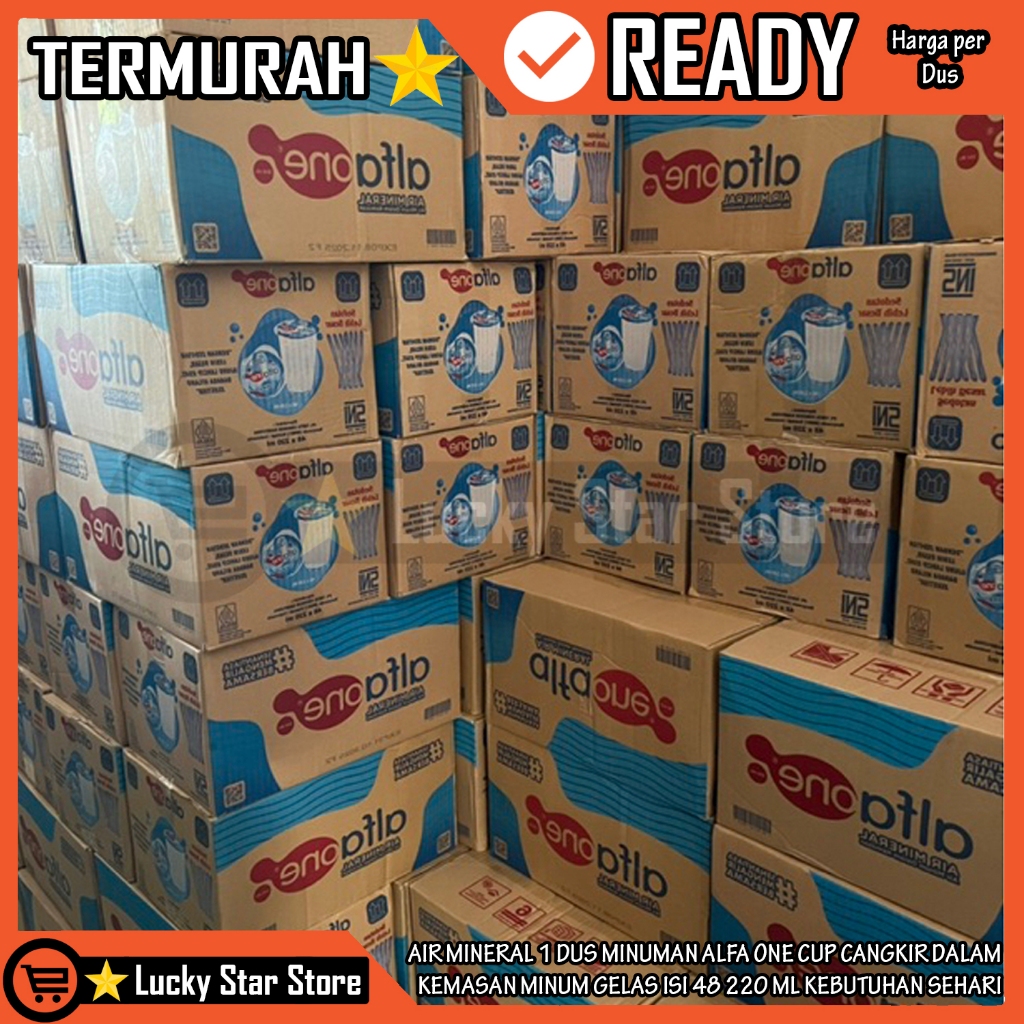 

Minuman Alfa One Cup Cangkir Air Mineral 1 Dus Dalam Kemasan Minum Putih Gelas Isi 48pcs 220 ML Kebutuhan Sehari Hari Alfaone Penghilang Haus