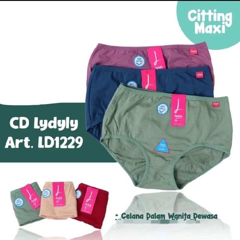 [3pcs] CD LYDYLY JUMBO XXXL/4L | CELANA DALAM KATUN ANTI BAKTERI MAXI L1229
