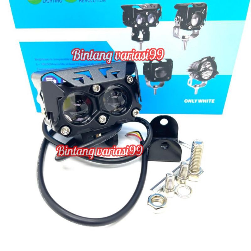 Lampu Tembak Laser 2 Mata HJG LED Foglamp Laser 2mata Kuning Putih