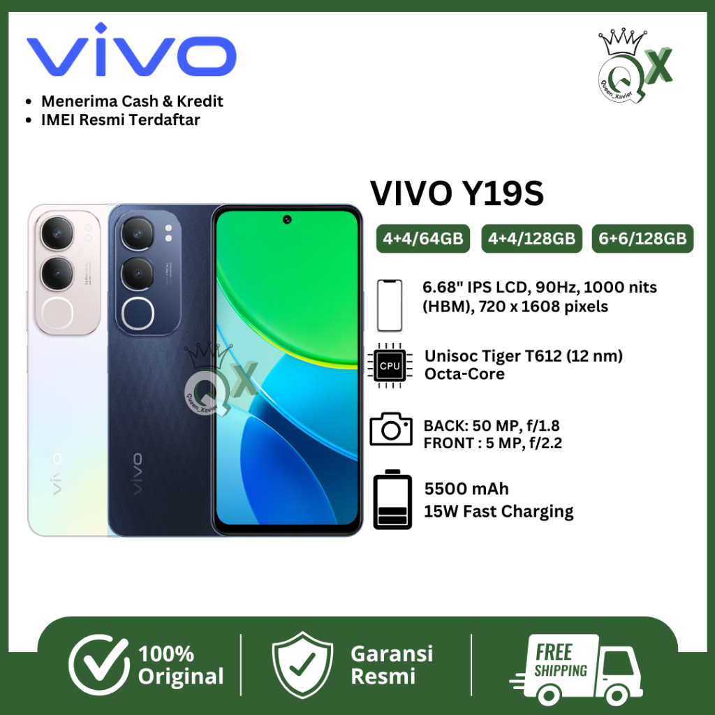Vivo Y19S RAM 4+4/64GB 4+4/128GB 8+8/128GB Garansi Resmi