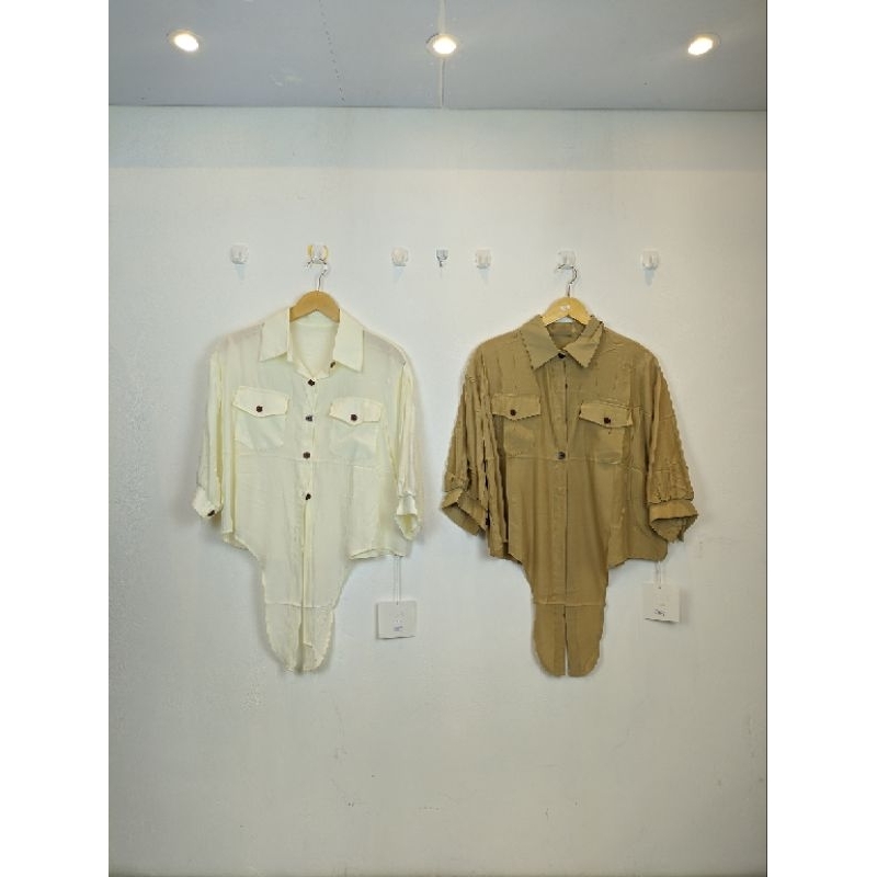 Atasan Kemeja Crop Tali Bawah Model Baru Wanita - Baju